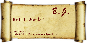 Brill Jenő névjegykártya