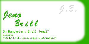 jeno brill business card